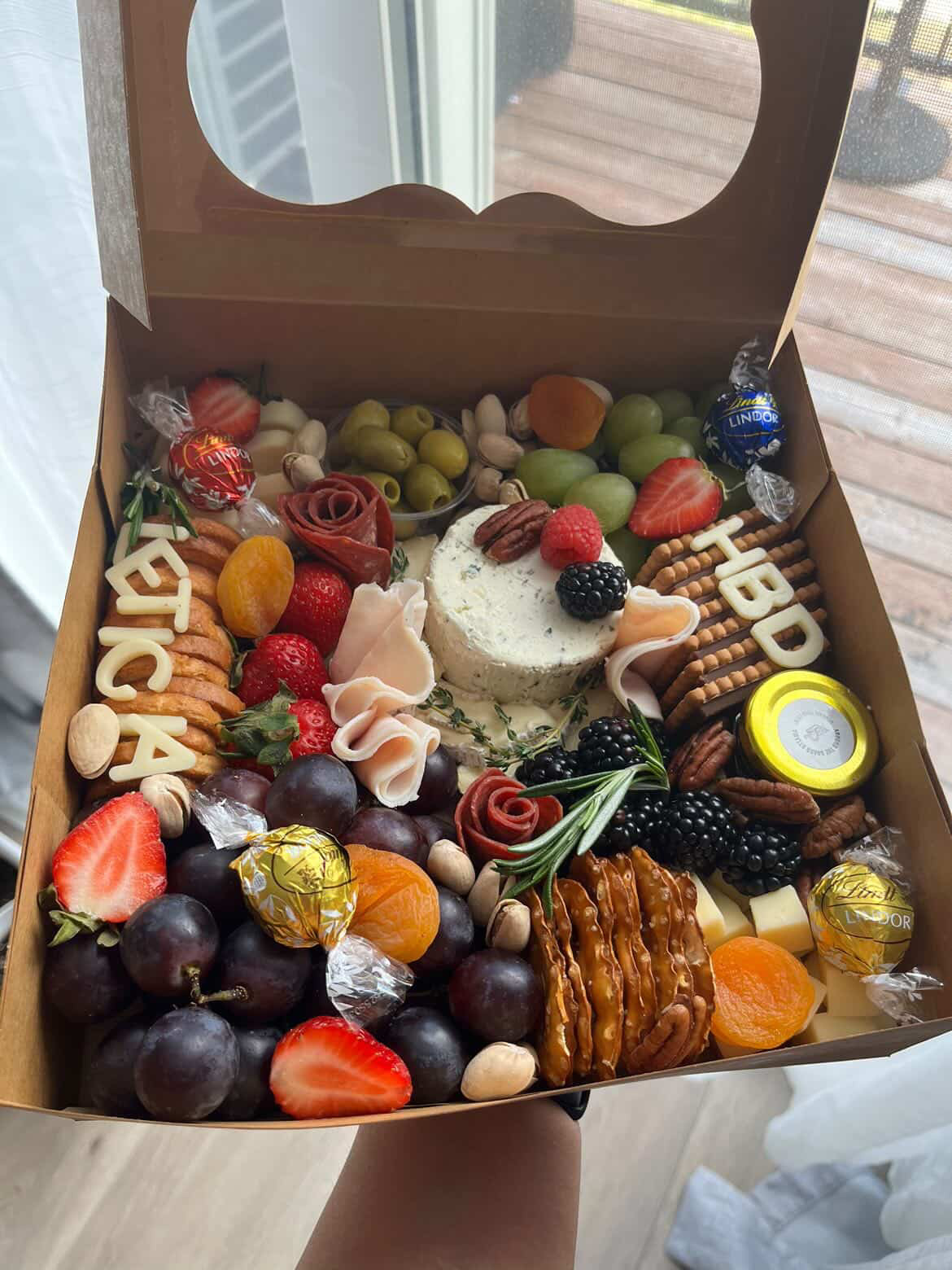 Large Box — halal grazing box with artisan cheeses, cured meats, fresh fruit, nuts and crackers — Around the Board Ottawa